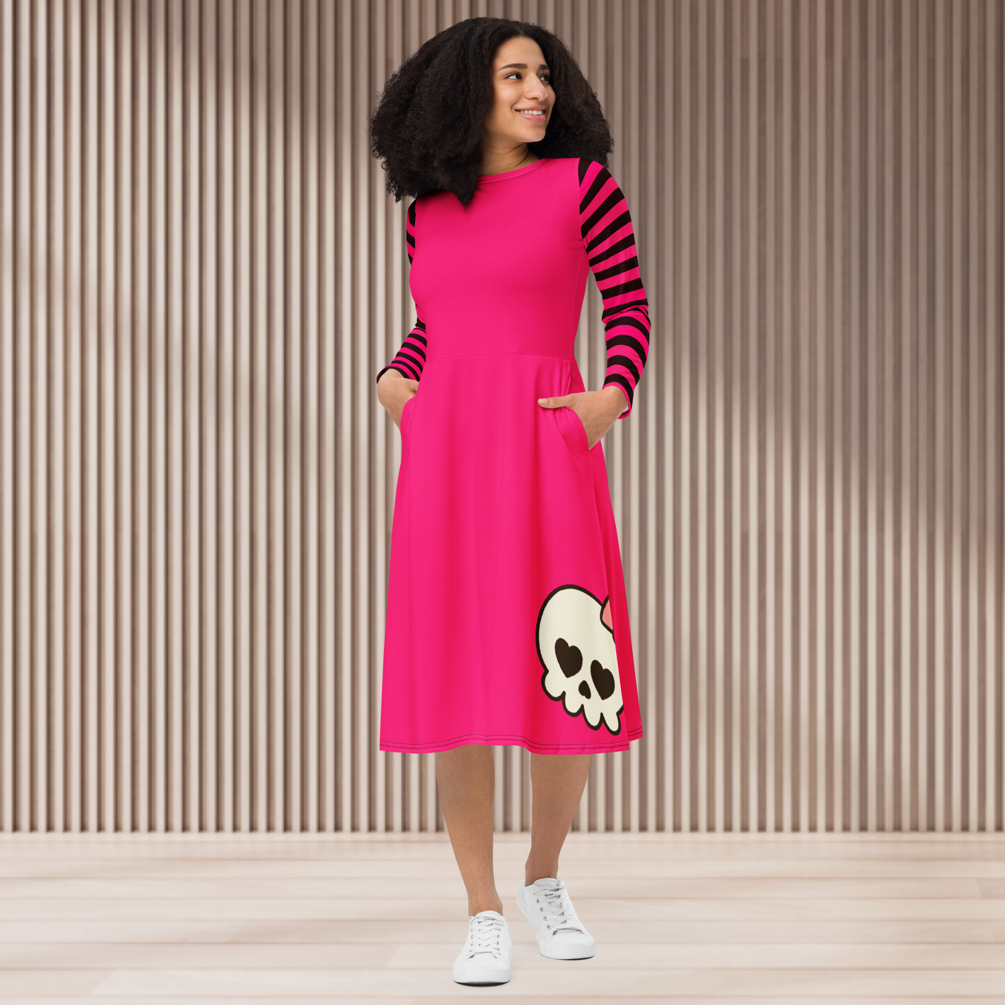 pink punk dress THE DESIREE DRESS in punk pink and gold lurex