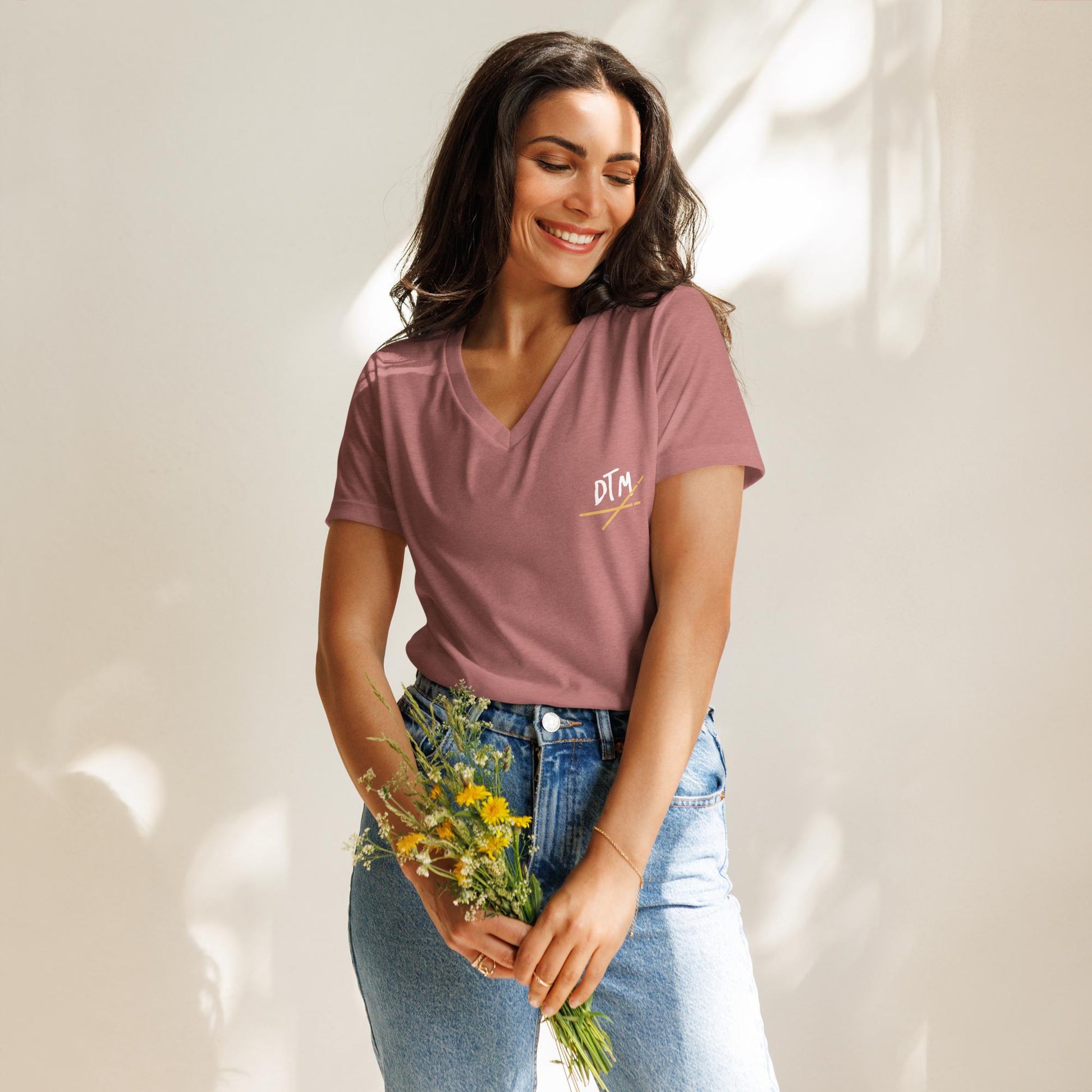 DTM Music Monkey, women's relaxed v-neck