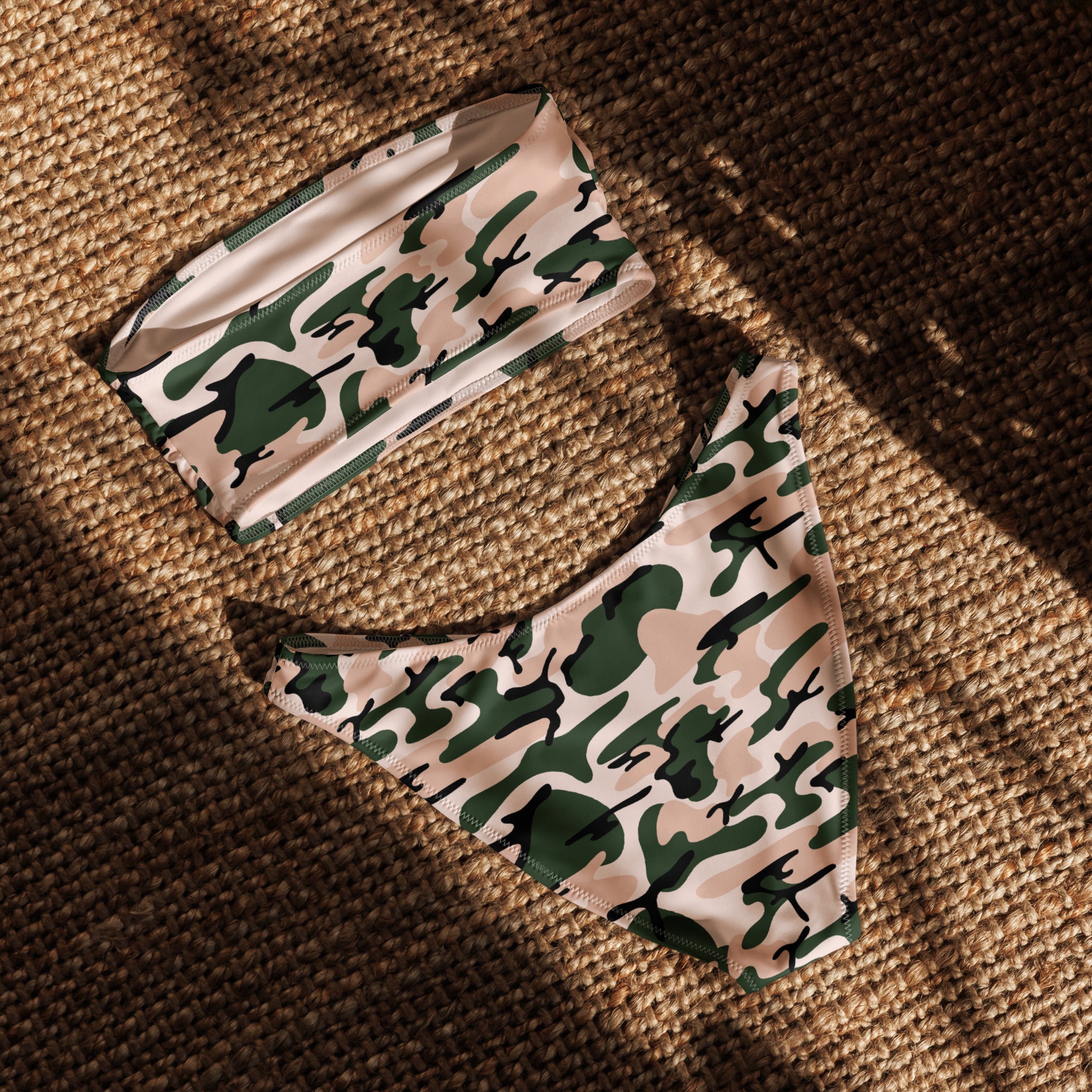 Light Camo Recycled Bandeau Bikini