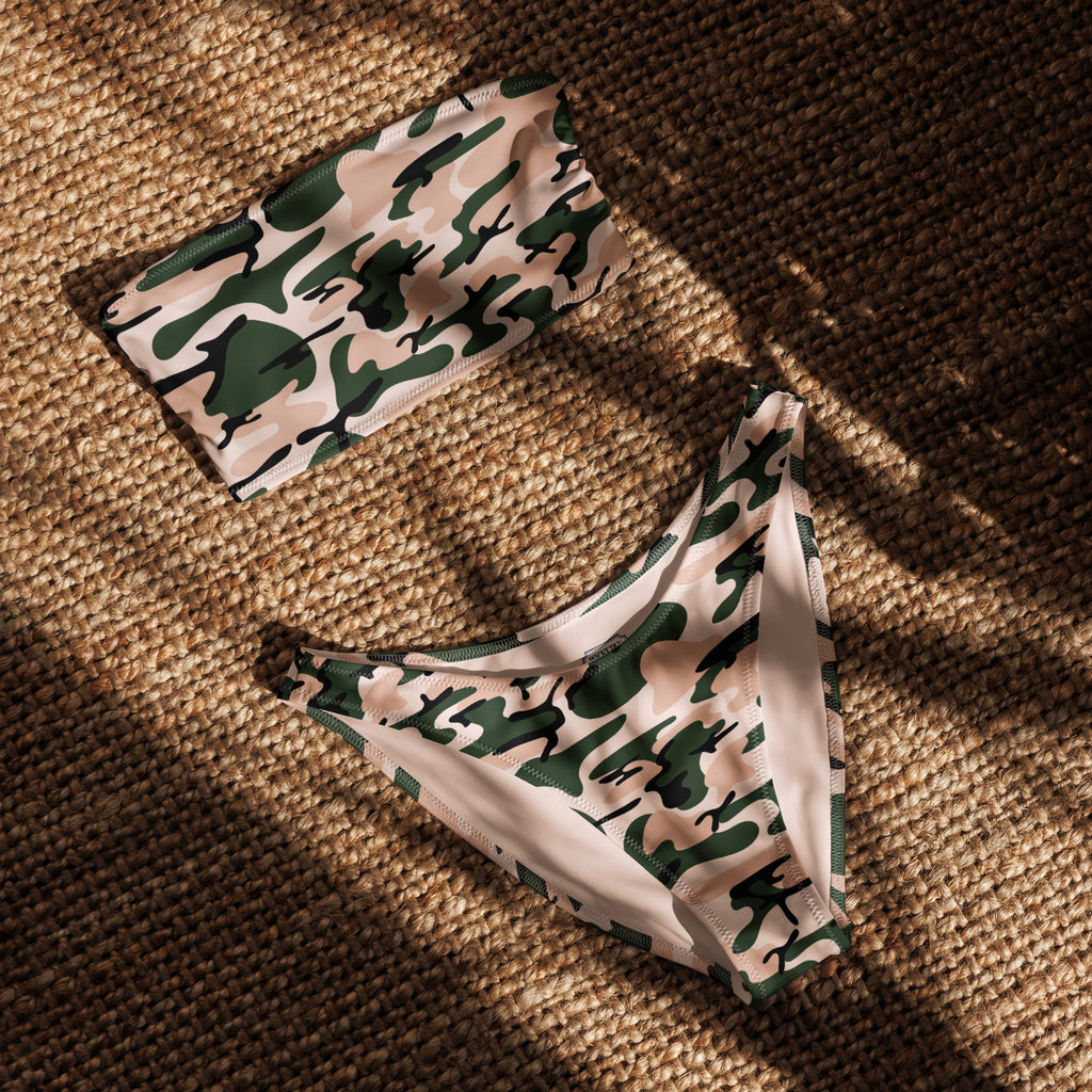 Light Camo Recycled Bandeau Bikini