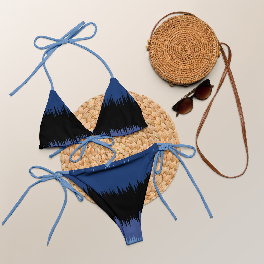 Blues and Black string bikini Set