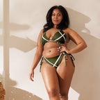 Olive Green Love Recycled String Bikini