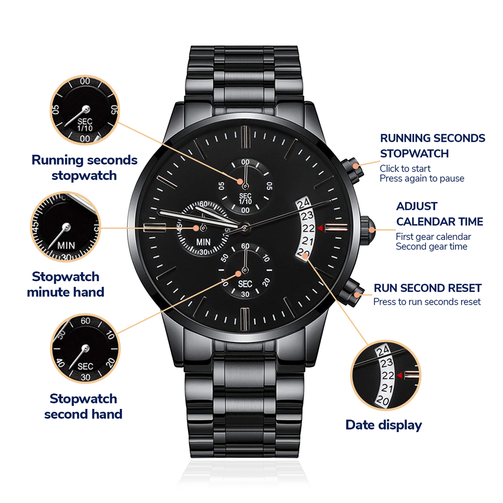Personalize it! Black Chronograph Watch