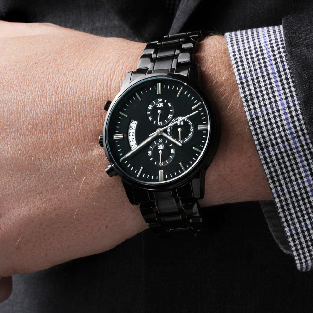 Personalize it! Black Chronograph Watch