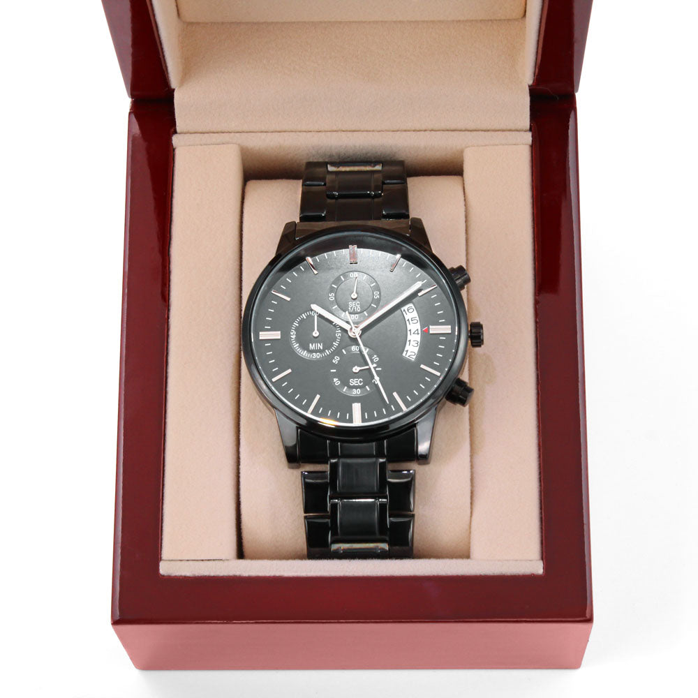 Personalize it! Black Chronograph Watch