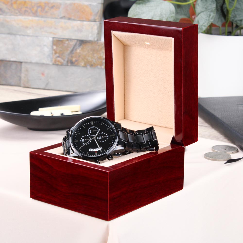Personalize it! Black Chronograph Watch