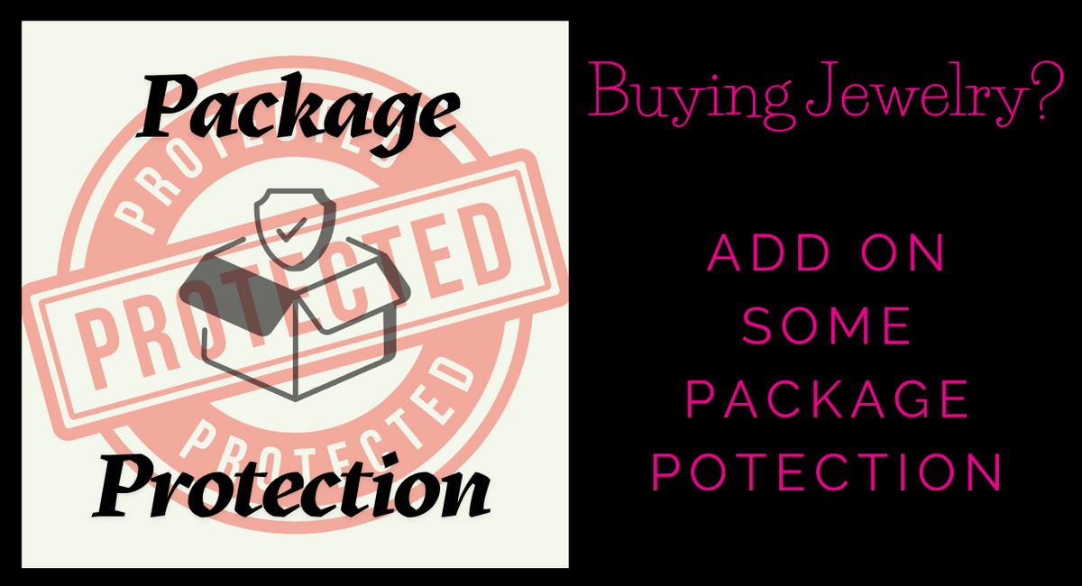 Advertisement for package protection with a logo and text on a black background