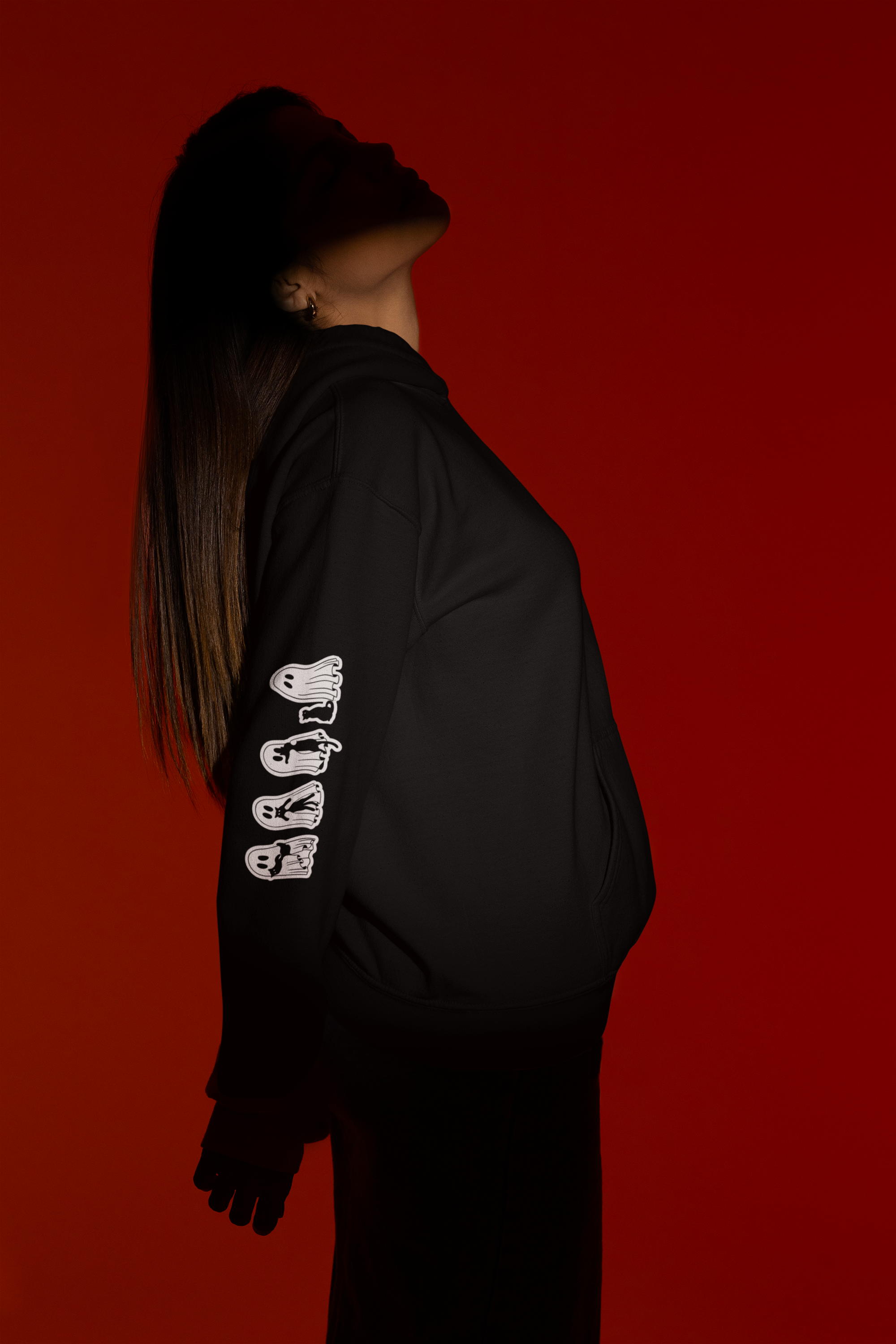 Black Cats Only, with right arm print Hoodie