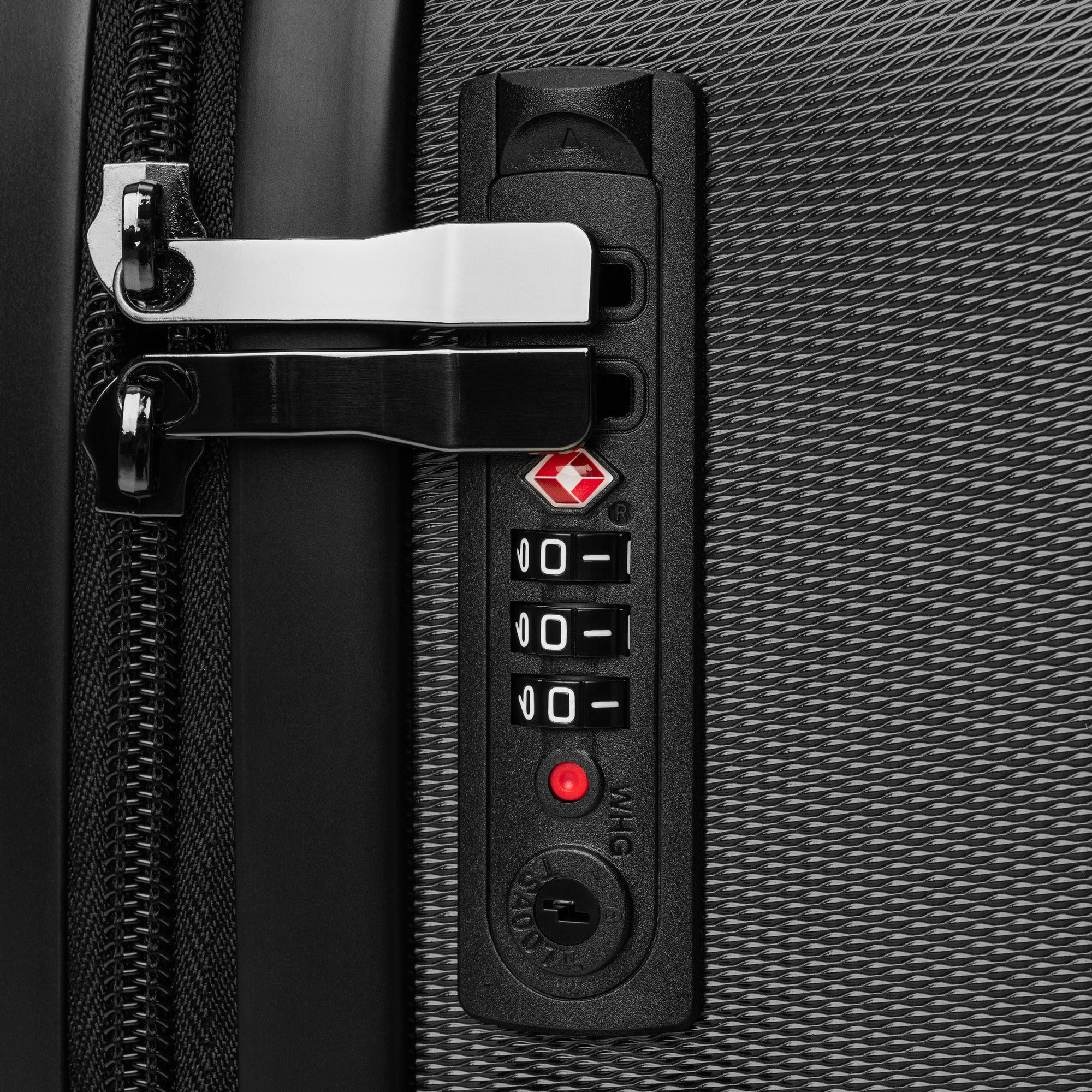 Black and White Striped Hard-shell suitcase