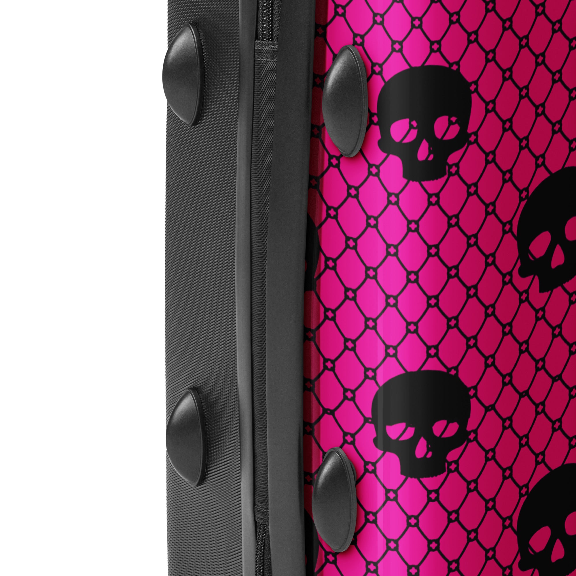 Hot Pink Skulls & Lace Hard-Shell Suitcase