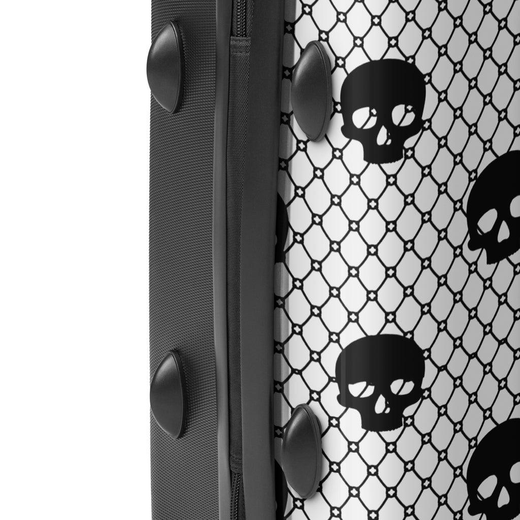 Silver Skulls & Lace Hard-Shell Suitcase
