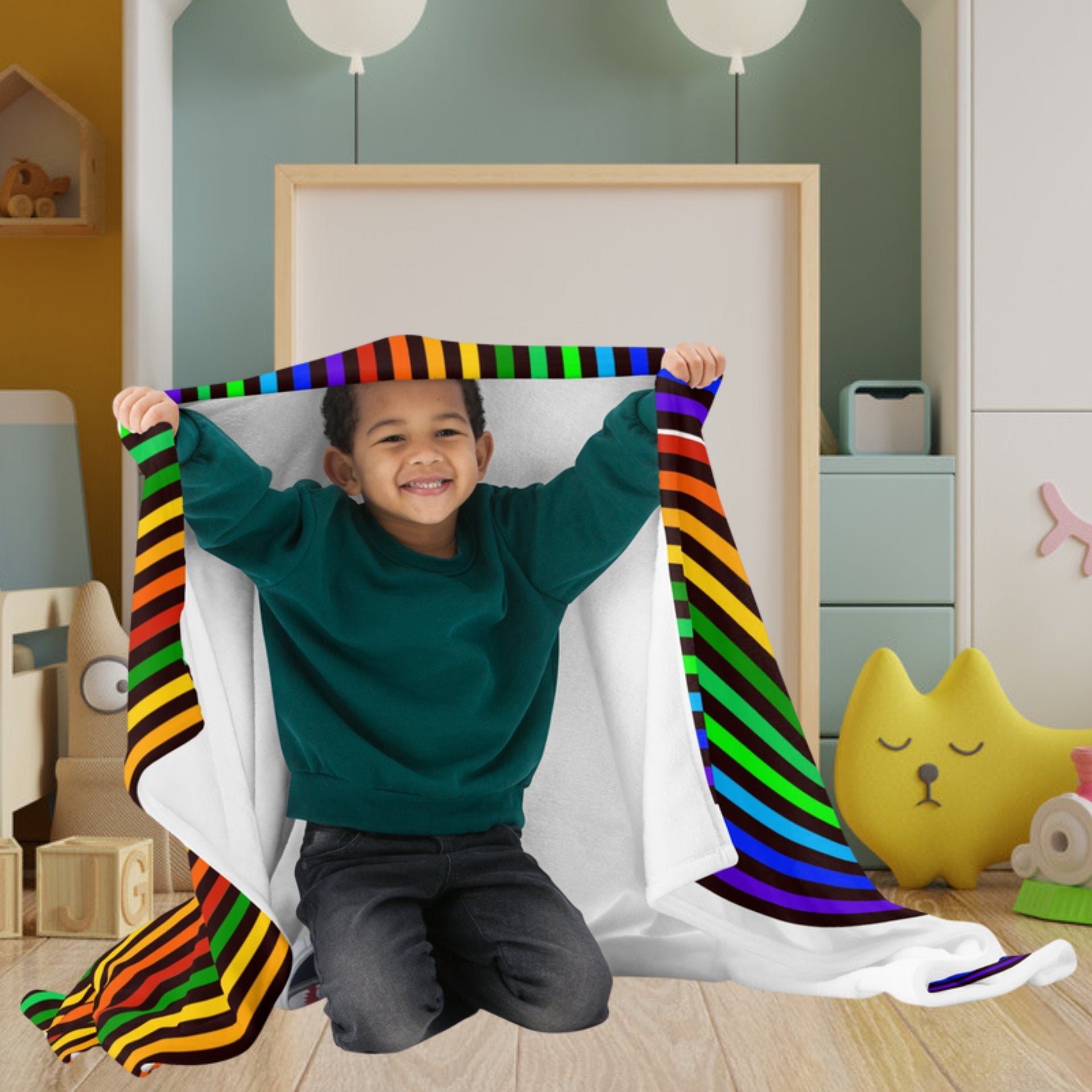 Rainbow Stripe Throw Blanket