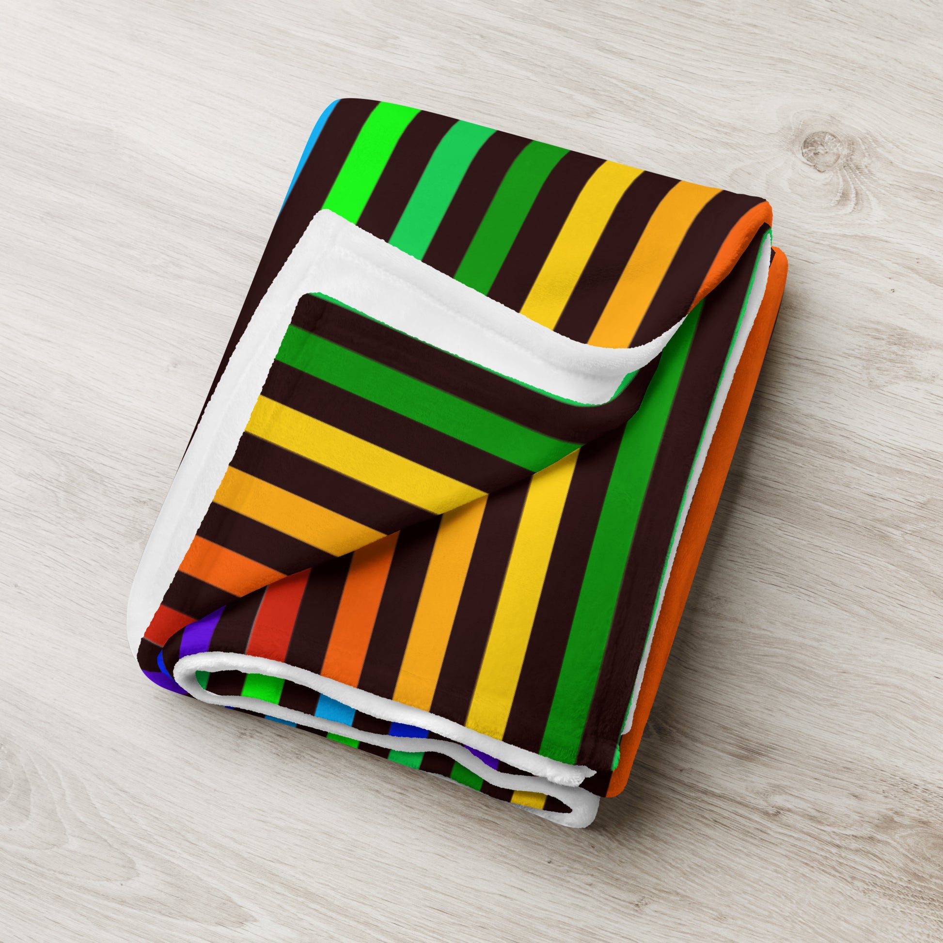 Rainbow Stripe Throw Blanket