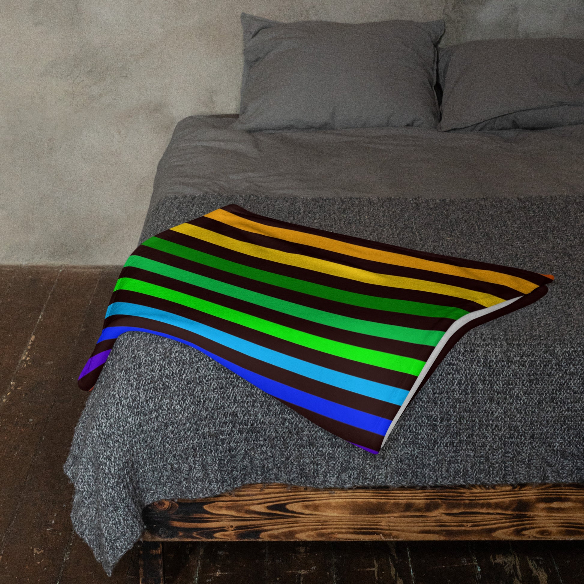 Rainbow Stripe Throw Blanket