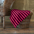Pink and Black Stripe Throw Blanket