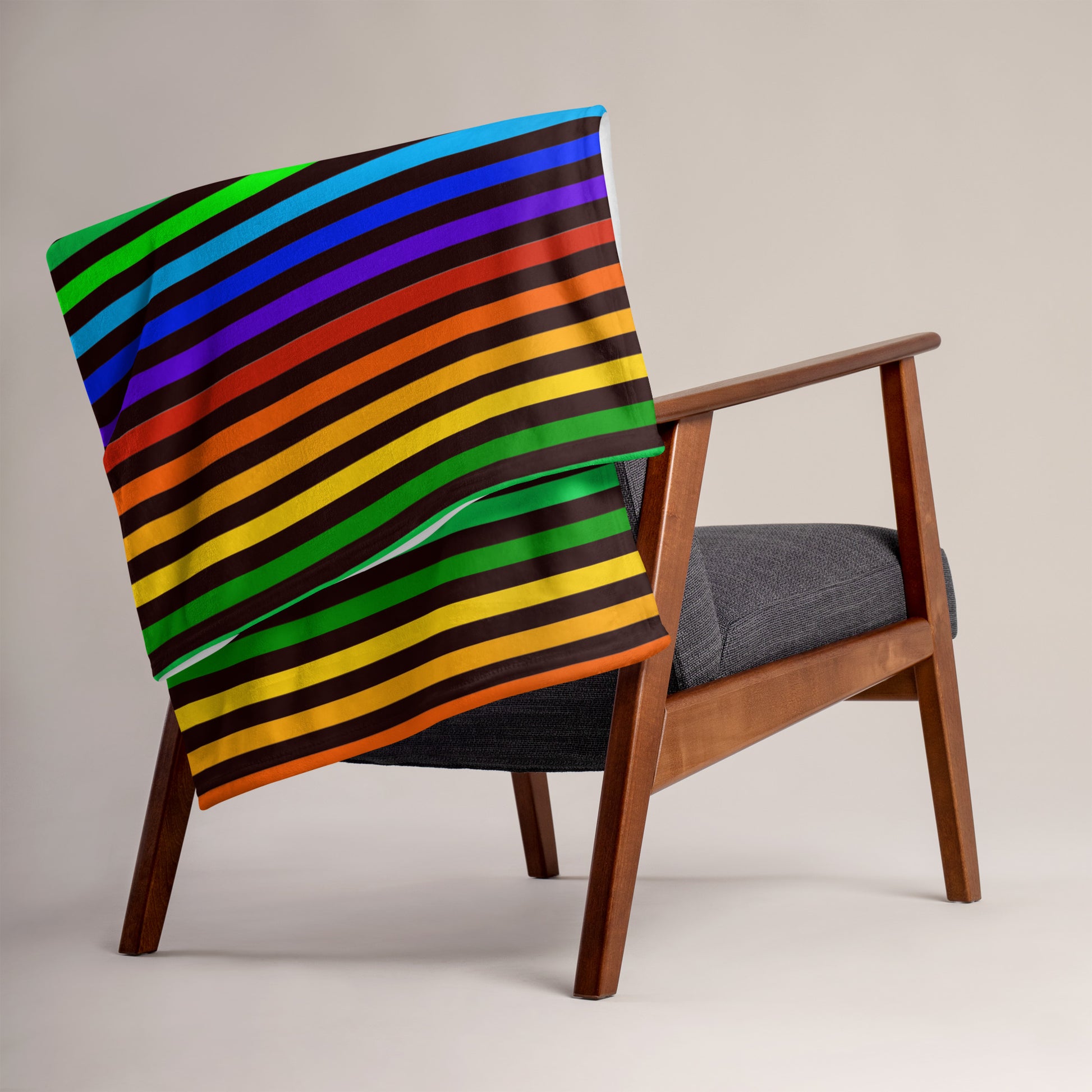 Rainbow Stripe Throw Blanket