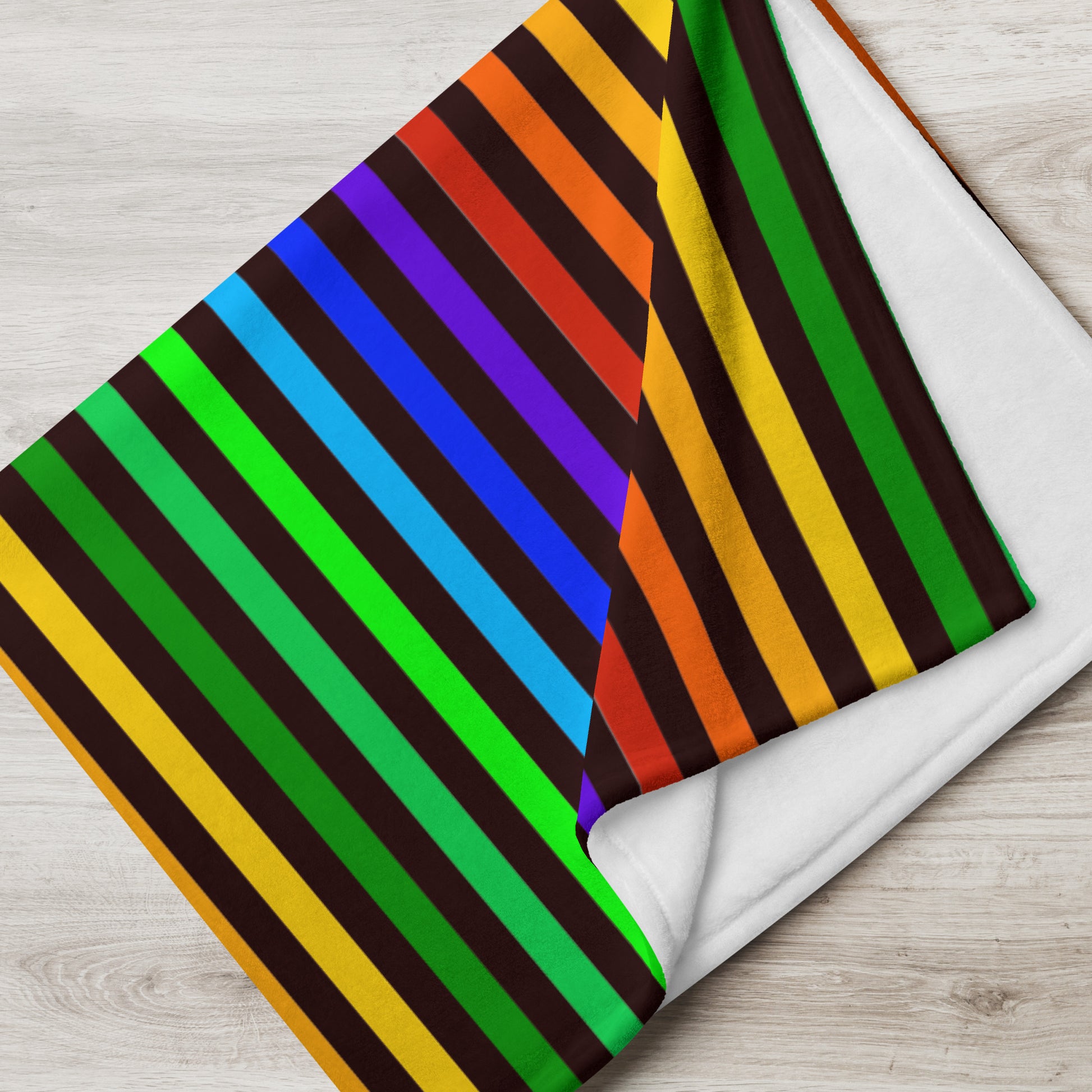 Rainbow Stripe Throw Blanket
