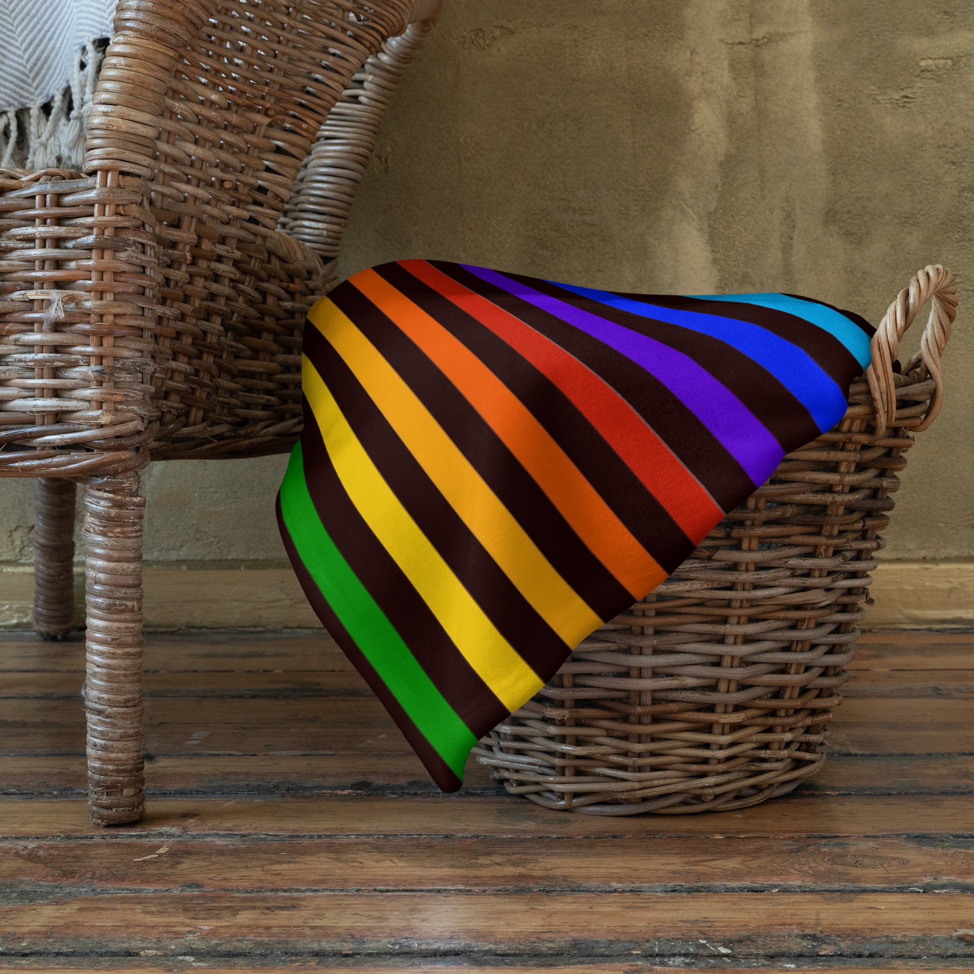 Rainbow Stripe Throw Blanket