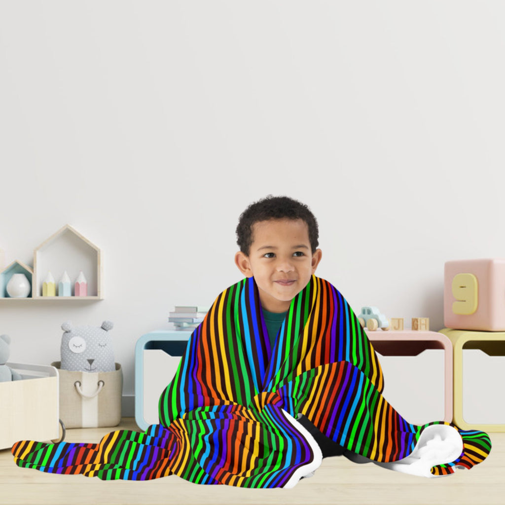 Rainbow Stripe Throw Blanket