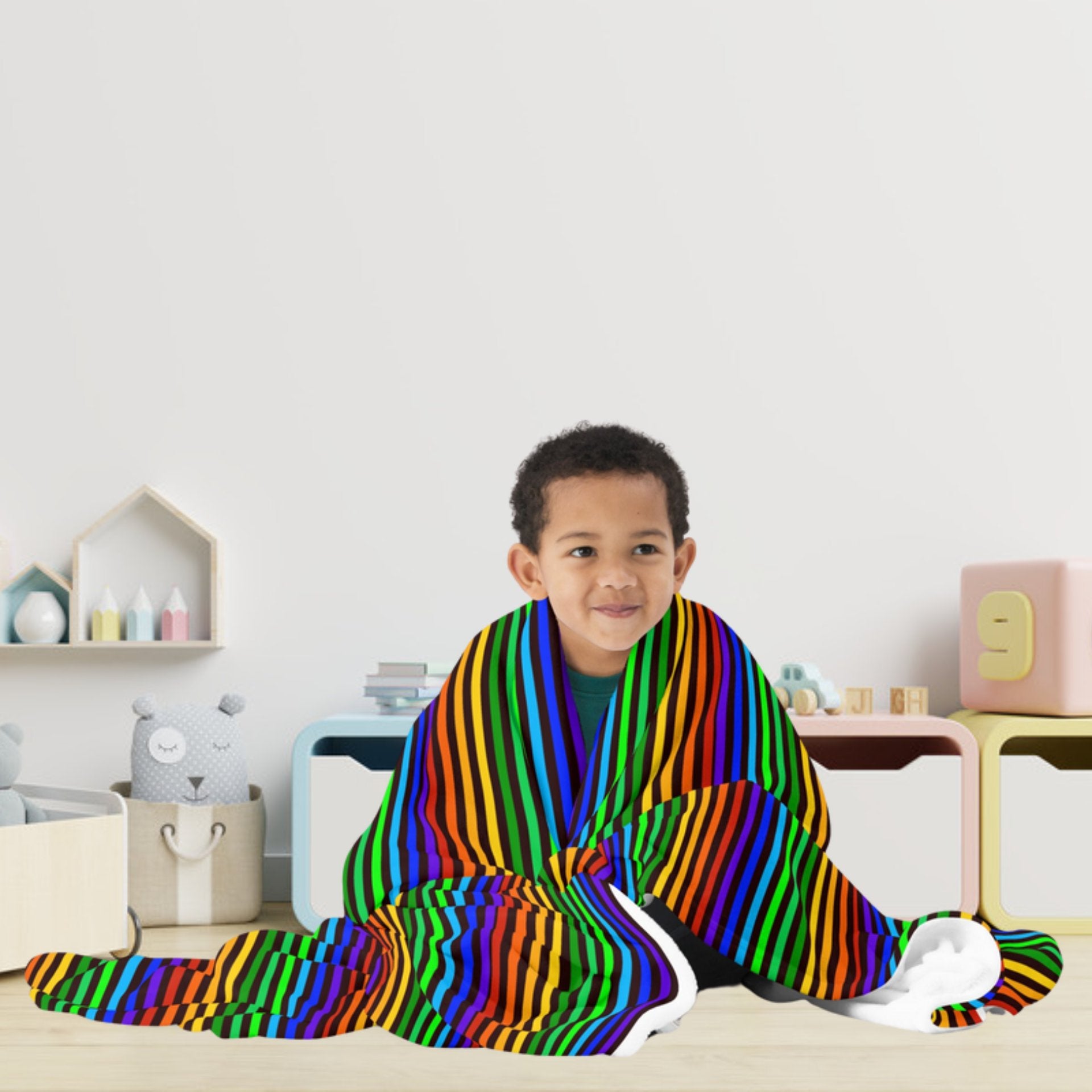 Rainbow Stripe Throw Blanket