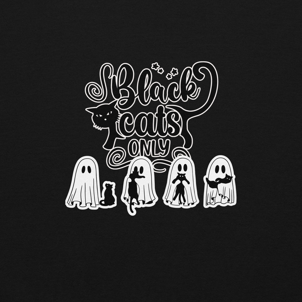 Black Cats Only, front side only version Unisex Hoodie