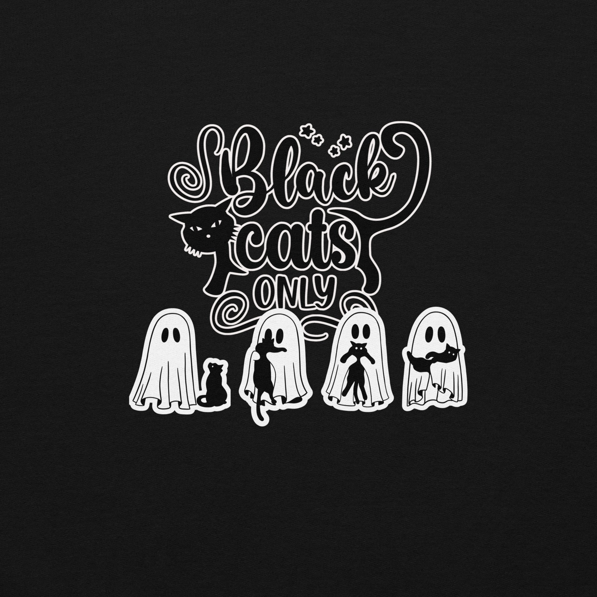 Black Cats Only, front side only version Unisex Hoodie