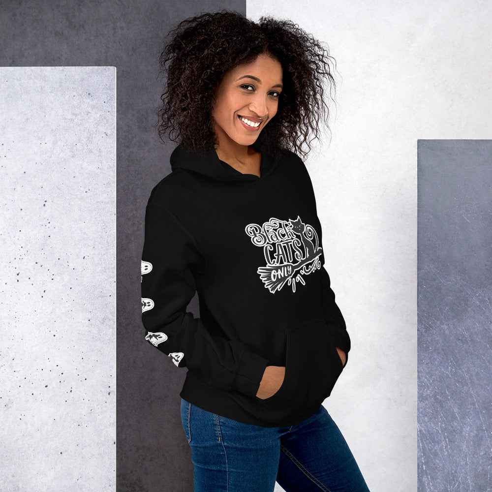 Black Cats Only, with right arm print Hoodie