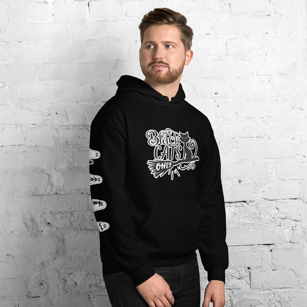 Black Cats Only, with right arm print Hoodie