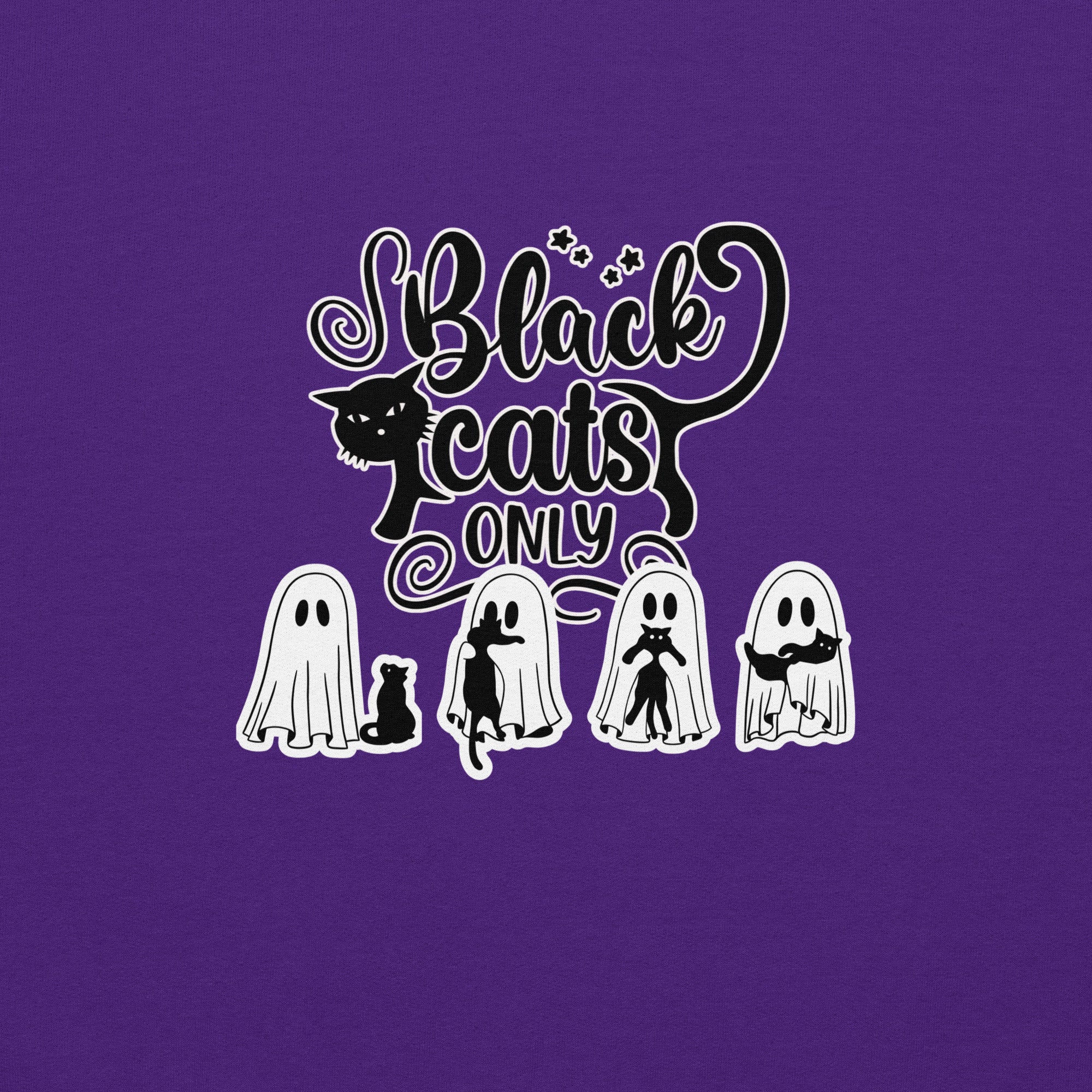 Black Cats Only, front side only version Unisex Hoodie